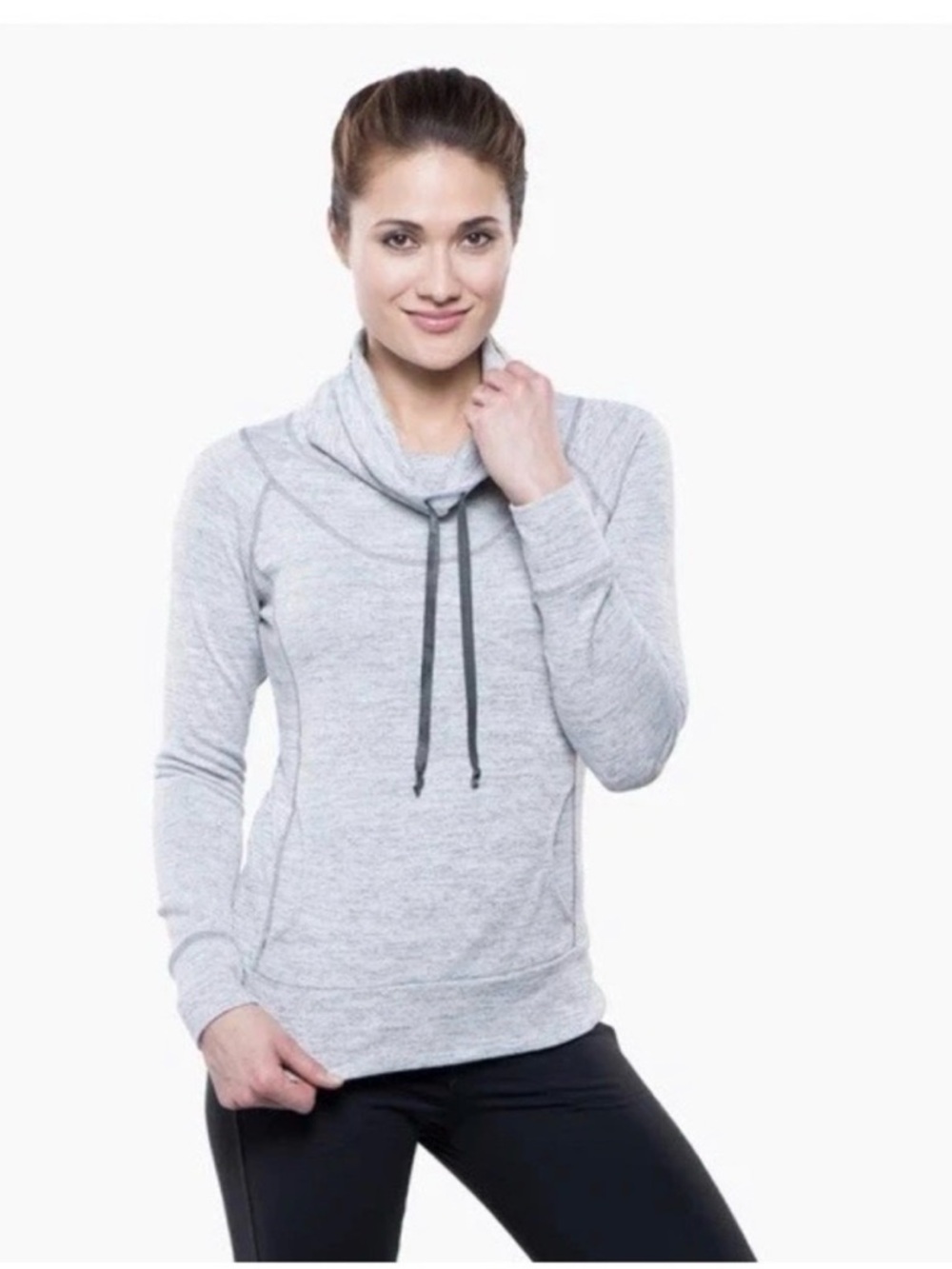 Kuhl Lea Pullover Sweatshirt Cowl Neck Gray Large